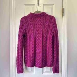 Women's Purple Cable Knit Sweater
